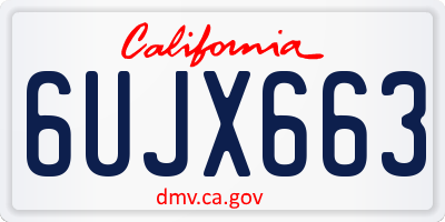 CA license plate 6UJX663