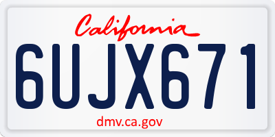 CA license plate 6UJX671