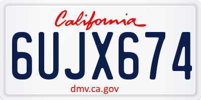 CA license plate 6UJX674