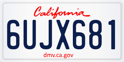 CA license plate 6UJX681