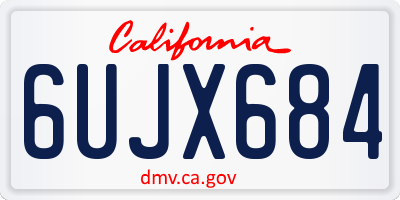 CA license plate 6UJX684