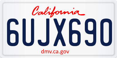 CA license plate 6UJX690