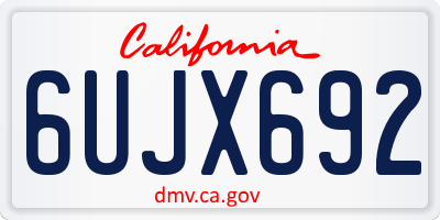 CA license plate 6UJX692