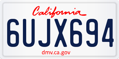 CA license plate 6UJX694