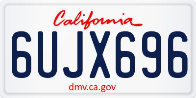 CA license plate 6UJX696