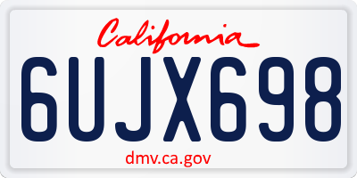 CA license plate 6UJX698