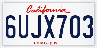 CA license plate 6UJX703
