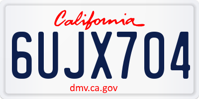 CA license plate 6UJX704