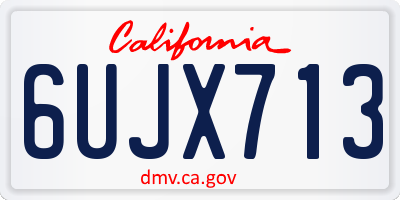 CA license plate 6UJX713