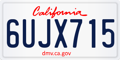 CA license plate 6UJX715