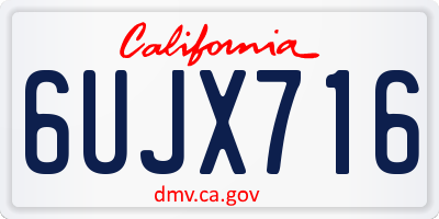 CA license plate 6UJX716