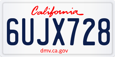 CA license plate 6UJX728