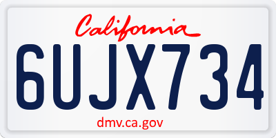 CA license plate 6UJX734