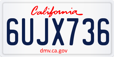 CA license plate 6UJX736