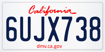 CA license plate 6UJX738