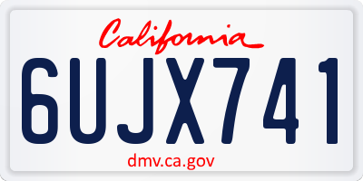 CA license plate 6UJX741