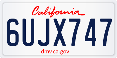 CA license plate 6UJX747