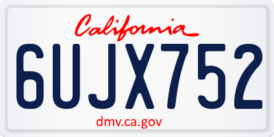 CA license plate 6UJX752