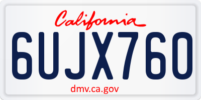 CA license plate 6UJX760
