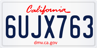CA license plate 6UJX763
