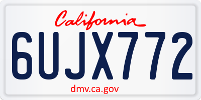 CA license plate 6UJX772