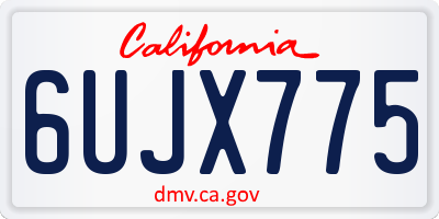 CA license plate 6UJX775