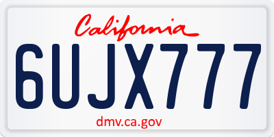 CA license plate 6UJX777