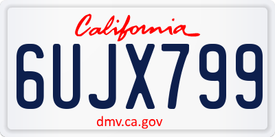 CA license plate 6UJX799