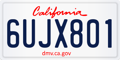 CA license plate 6UJX801