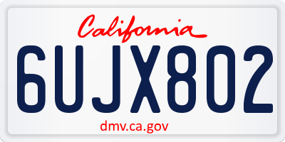 CA license plate 6UJX802