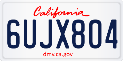 CA license plate 6UJX804