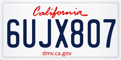 CA license plate 6UJX807