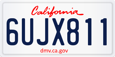 CA license plate 6UJX811