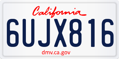 CA license plate 6UJX816