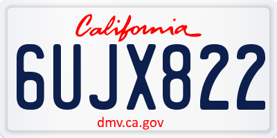 CA license plate 6UJX822