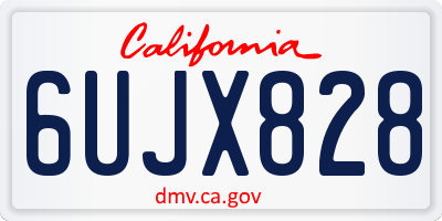 CA license plate 6UJX828