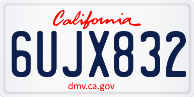 CA license plate 6UJX832