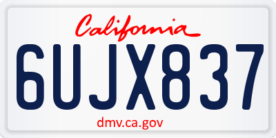 CA license plate 6UJX837