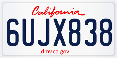 CA license plate 6UJX838