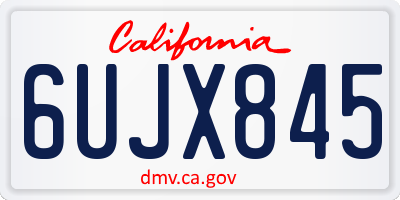 CA license plate 6UJX845
