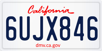 CA license plate 6UJX846