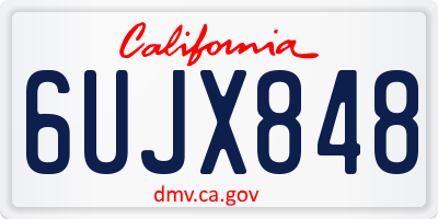 CA license plate 6UJX848