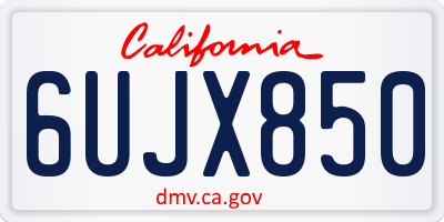 CA license plate 6UJX850