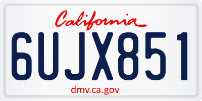 CA license plate 6UJX851