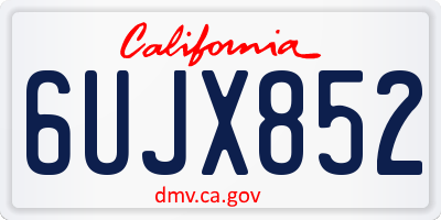 CA license plate 6UJX852