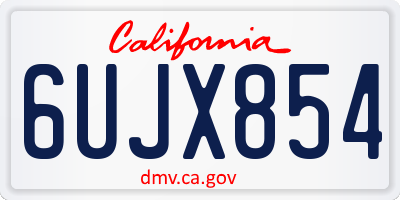 CA license plate 6UJX854