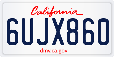 CA license plate 6UJX860