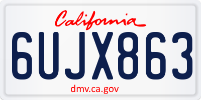 CA license plate 6UJX863