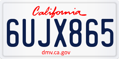 CA license plate 6UJX865