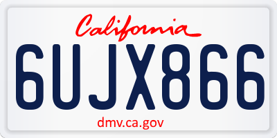 CA license plate 6UJX866